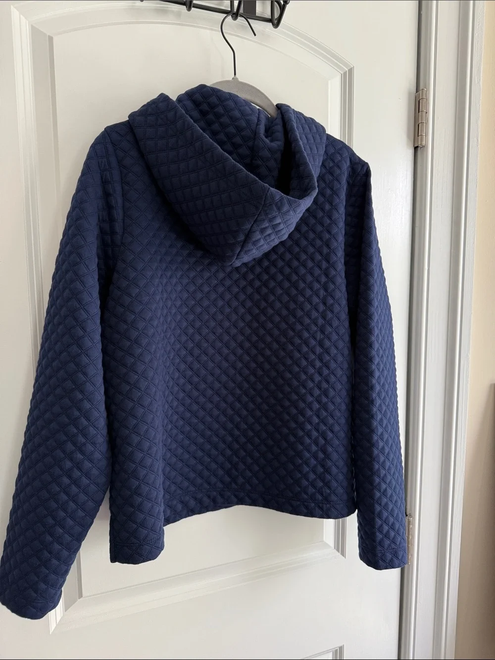 J. Crew Quilted Hoodie in Navy Blue
